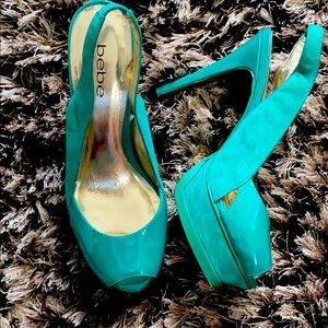 Platform open toe heels